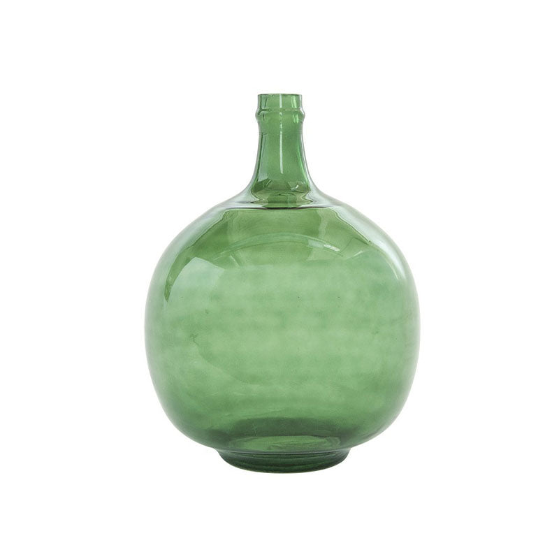 9 RND X 13H VINTAGE GLASSBOTTLE, GREEN - CREATIVE COOP - Compralo en CorinneRegalos.com