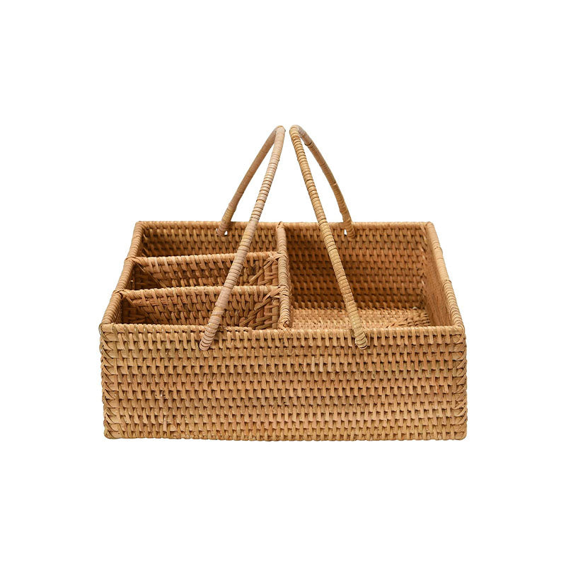 11-3/4 SQUARE X 4H RATTANCADDIE W 4 SECTIONS & HANDLE - CREATIVE COOP - Compralo en CorinneRegalos.com