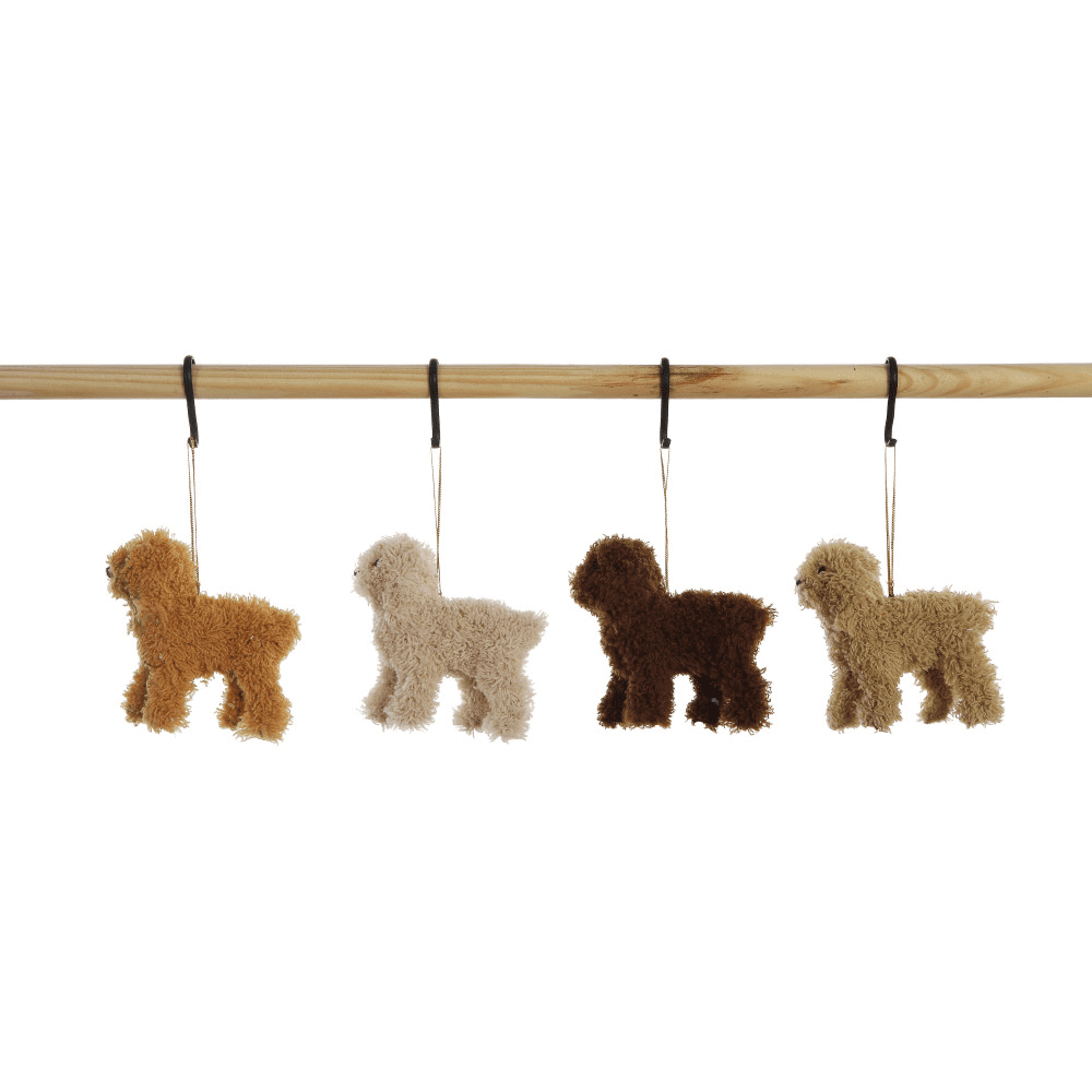 4-1/4L FURRY POODLE ORNAMENT, - CREATIVE COOP - Compralo en CorinneRegalos.com
