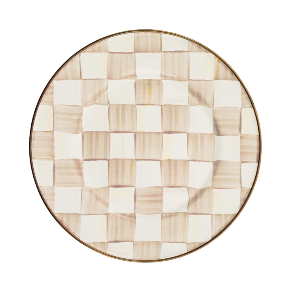 MOCHA CHECK DINNER PLATE - MACKENZIE-CHILDS - Compralo en CorinneRegalos.com