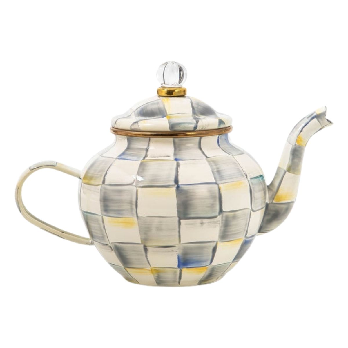 STERLING CHECK 4 CUP TEAPOT - MACKENZIE-CHILDS - Compralo en CorinneRegalos.com