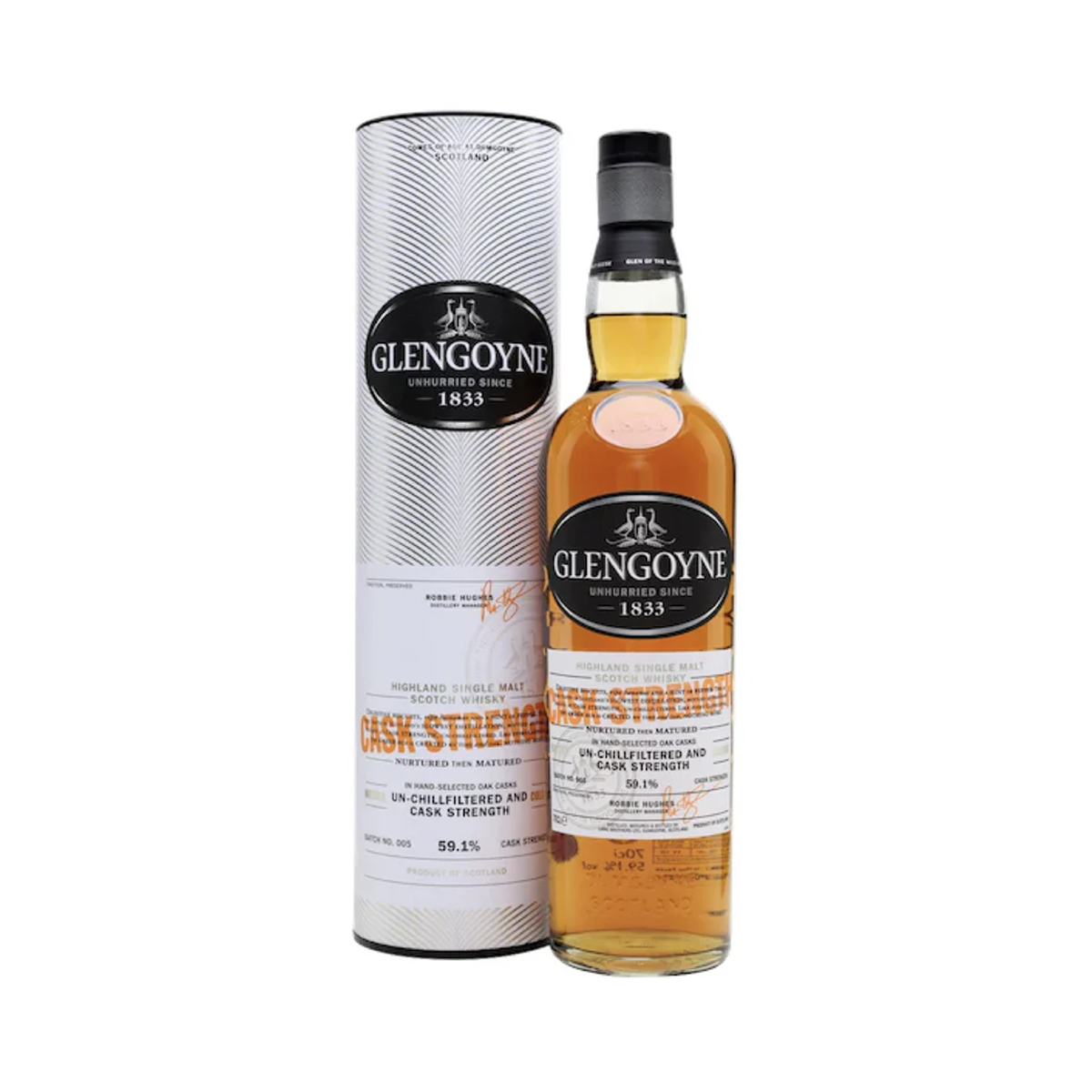 WHISKY GLENGOYNE SINGLE MALT CASK STRENGTH IND TUBE BATCH NO. 5 12/1000 - NOBLE LIFE - Compralo en CorinneRegalos.com