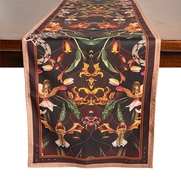 TABLE RUNNER/CAMINOS DE MESA ORQUIDEAS TIGRE 0,48 X 2,40 - MUZALUCI - Compralo en CorinneRegalos.com