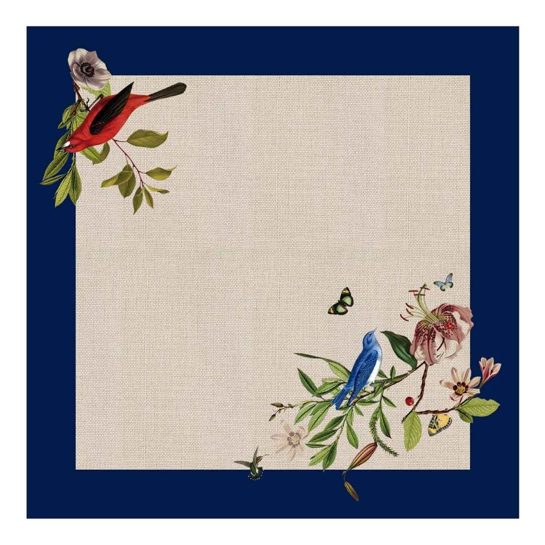 NAPKINS/SERVILLETAS WILD BIRDS BLUE 0,48 X 0,48 - MUZALUCI - Compralo en CorinneRegalos.com