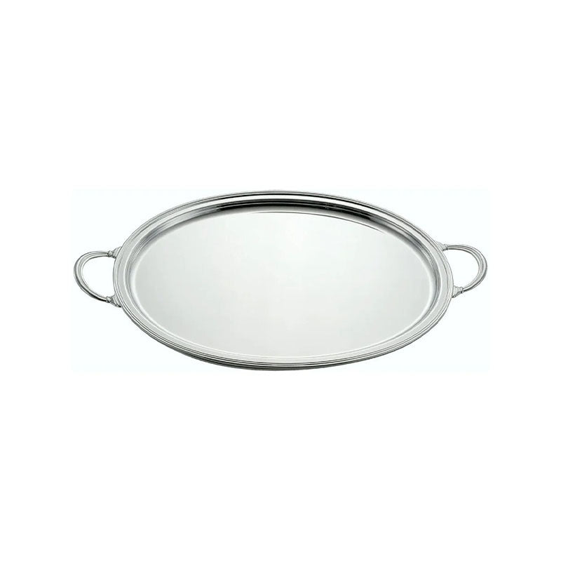 OVAL TRAY WITH HANDLES DERBY SILVER PLATED - ZANETTO - Compralo en CorinneRegalos.com