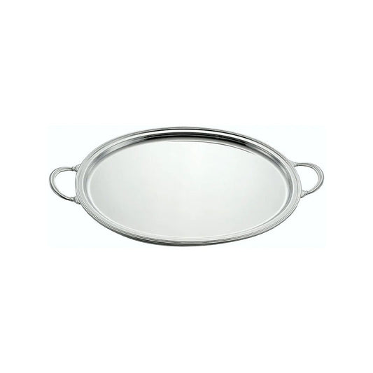 OVAL TRAY WITH HANDLES DERBY SILVER PLATED - ZANETTO - Compralo en CorinneRegalos.com