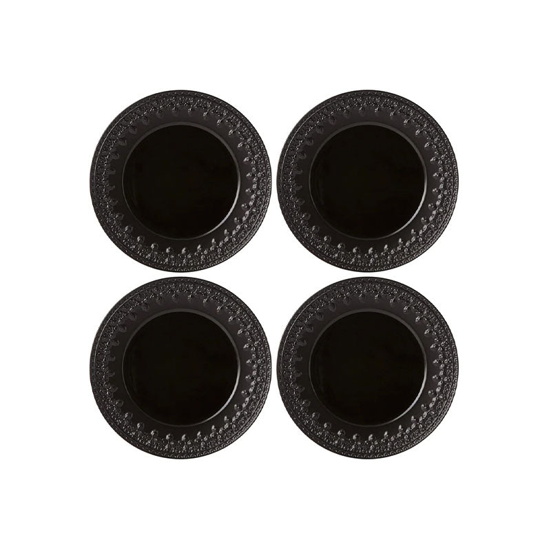 CHELSE MUSE FLEUR MATTE BLACK DINNER PLATES SET OF 4 - LENOX CORPORATION - Compralo en CorinneRegalos.com