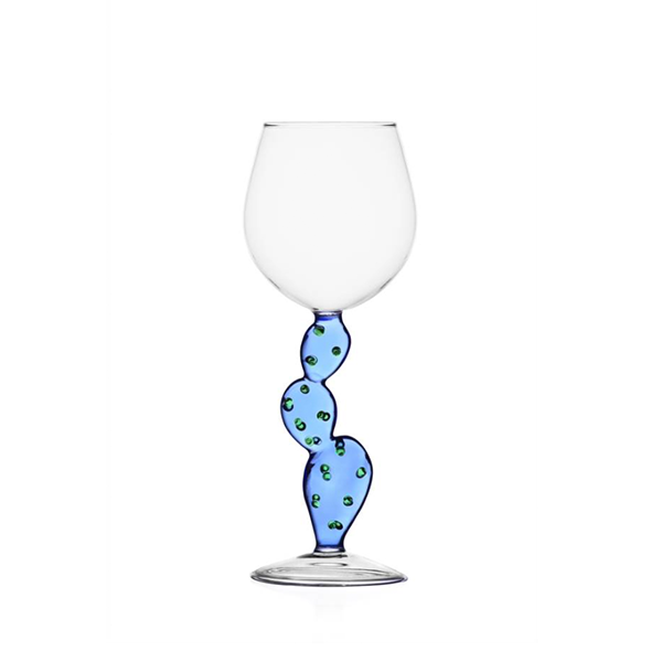 DESERT PLANT WINE GLASS CACTUS LIGHTBLUE - ICHENDORF - Compralo en CorinneRegalos.com