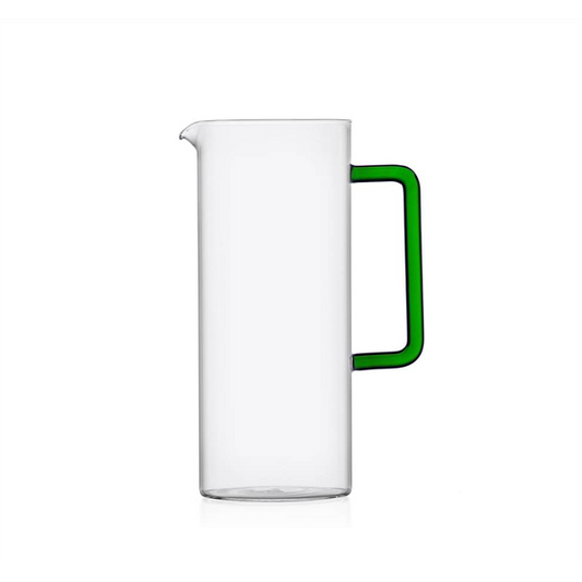 TUBE JUG WITH GREEN HANDLE - ICHENDORF - Compralo en CorinneRegalos.com