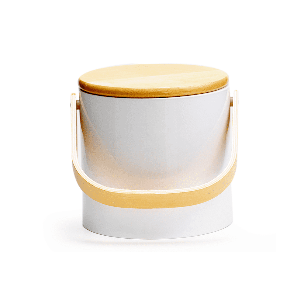 WHITE 3 QT. BEACHWOOD/ WOODEN LID & HANDLE - MR ICE BUCKET - Compralo en CorinneRegalos.com