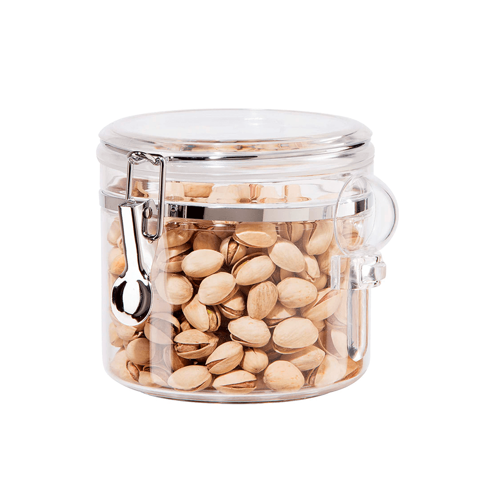 CLEAR CANISTER W/ SCOOP 38OZ - OGGI - Compralo en CorinneRegalos.com