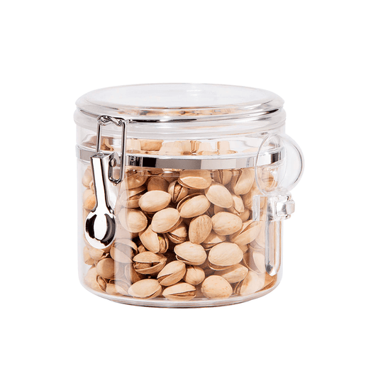 CLEAR CANISTER W/ SCOOP 38OZ - OGGI - Compralo en CorinneRegalos.com