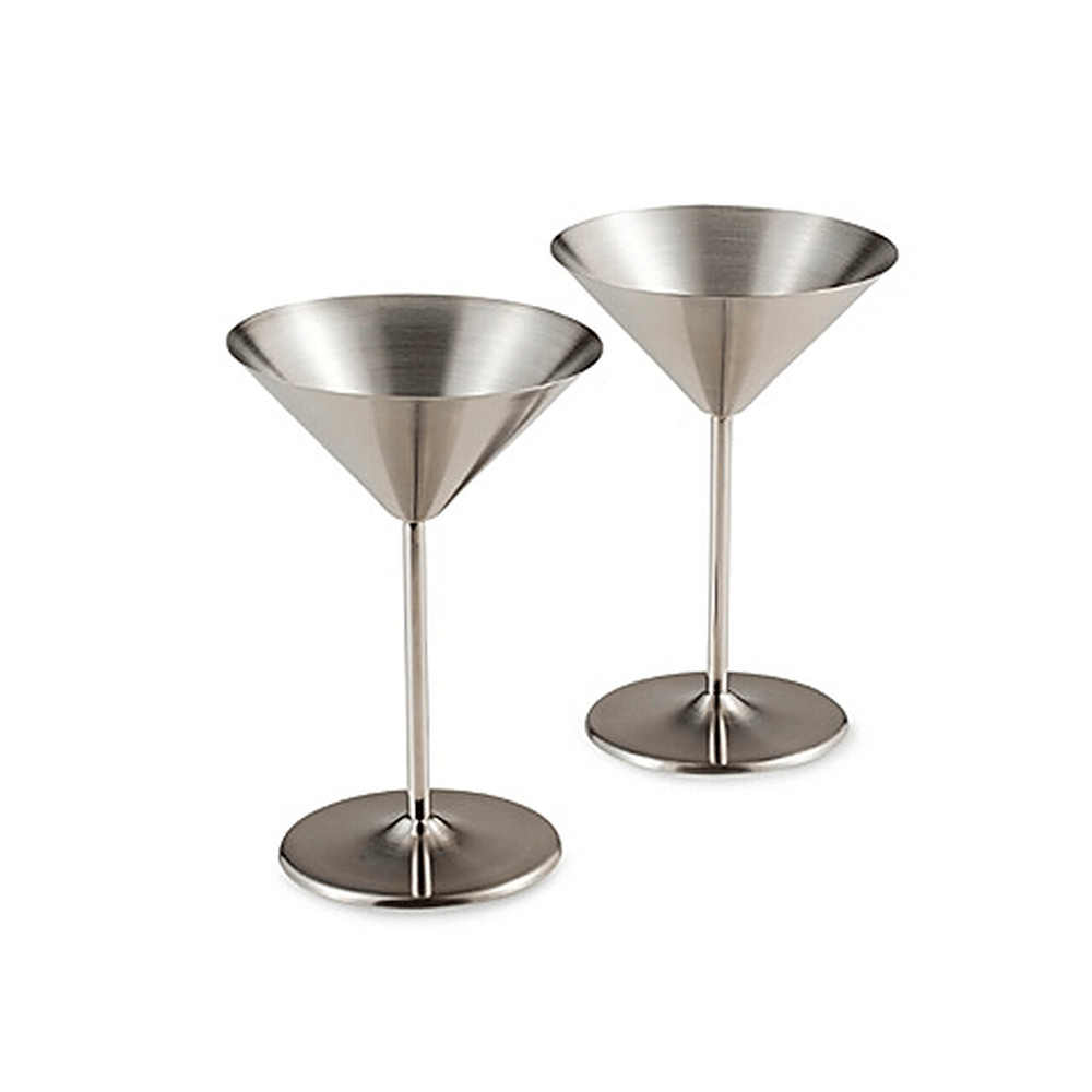SET OF 2 STAINLESS STEEL MARTINI GOBLETS 10 OZ - OGGI - Compralo en CorinneRegalos.com