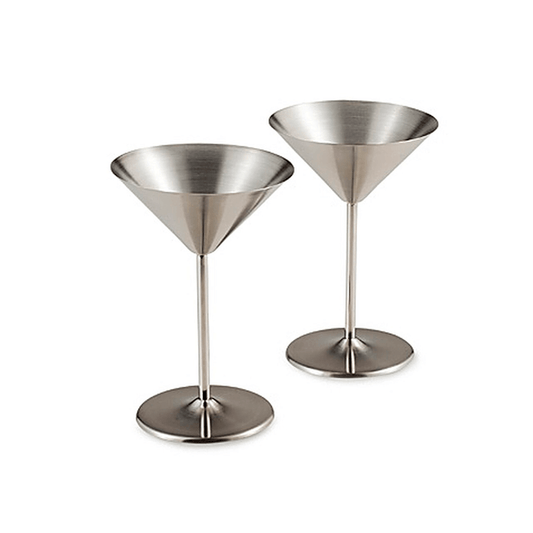 SET OF 2 STAINLESS STEEL MARTINI GOBLETS 10 OZ - OGGI - Compralo en CorinneRegalos.com