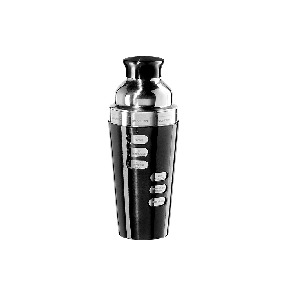 STAINLESS STEEL 8 RECIPE COCKTAIL SHAKER 700 ML - OGGI - Compralo en CorinneRegalos.com