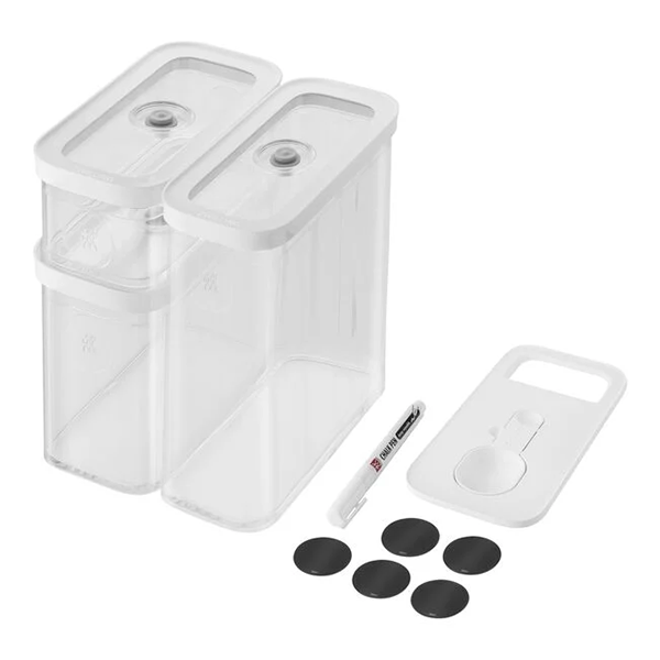 CUBE SET M / 5PCS  TRANSPARENTWHITE  CUBE GREY LINE - ZWILLING - Compralo en CorinneRegalos.com