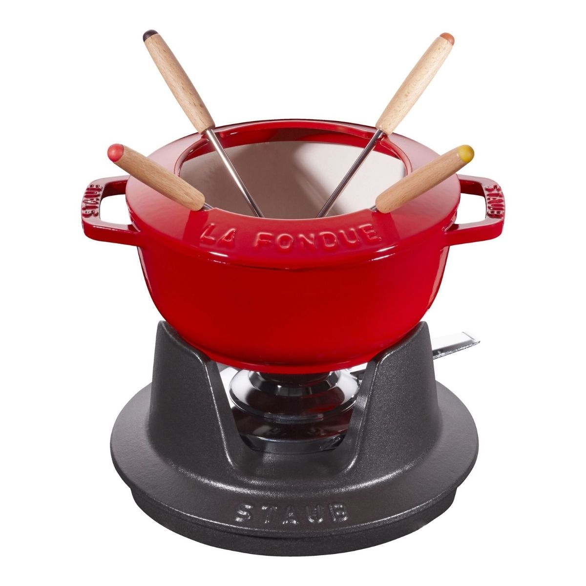 FONDUE SET, 16 CM | ROUND | CAST IRON | CHERRY - STAUB - Compralo en CorinneRegalos.com