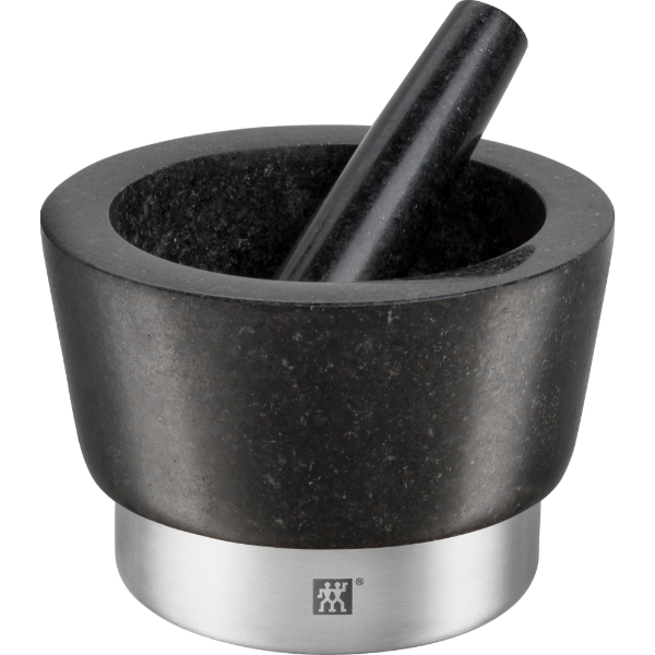 MORTAR WITH PESTLE 15 CM ROUND BLACK GRANITE - ZWILLING - Compralo en CorinneRegalos.com