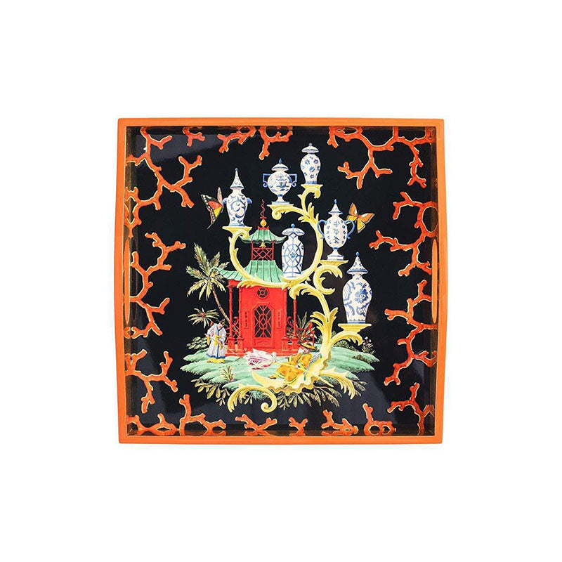 LACQUER SQUARE TRAY-14X - CASPARI - Compralo en CorinneRegalos.com