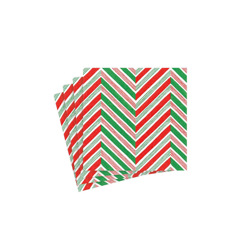CANDY CANE STRIPES NAPKIN COCKTAIL - CASPARI - Compralo en CorinneRegalos.com