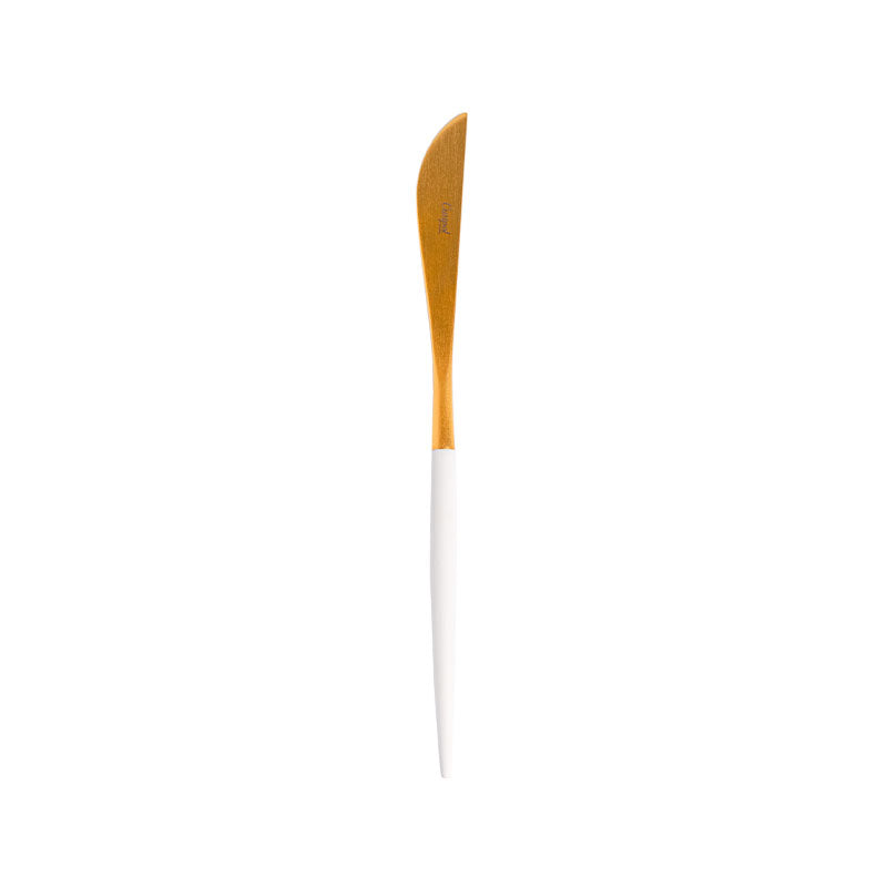 KNIFE GOA GOLD, WITH WHITE HANDLE - ASA SELECTION - Compralo en CorinneRegalos.com