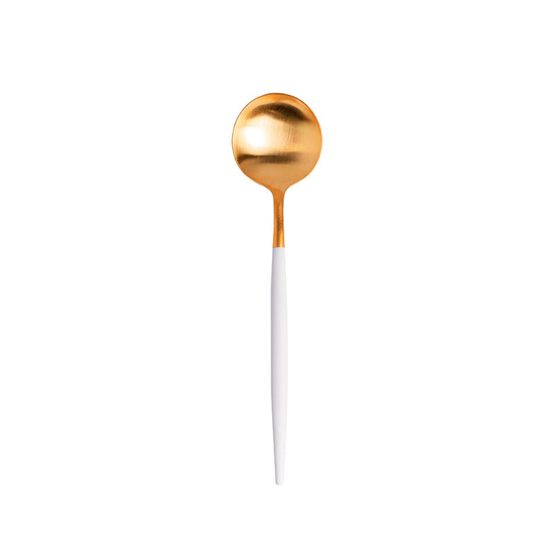 SPOON GOA GOLD, WITH WHITE HANDLE - ASA SELECTION - Compralo en CorinneRegalos.com