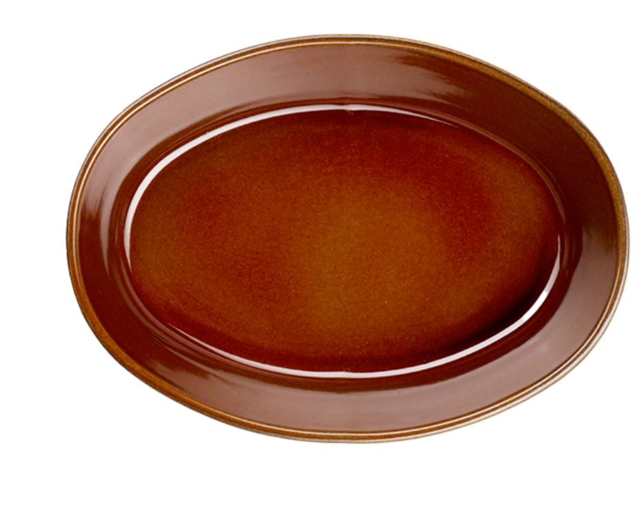 OVENPROOF DISH OVAL BROWN