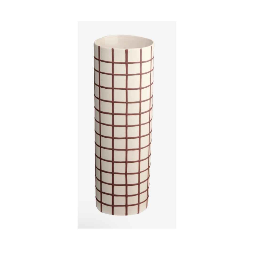 VASE, BORDEAUX SQUARES D. 8 CM, H. 25 CM - ASA SELECTION - Compralo en CorinneRegalos.com