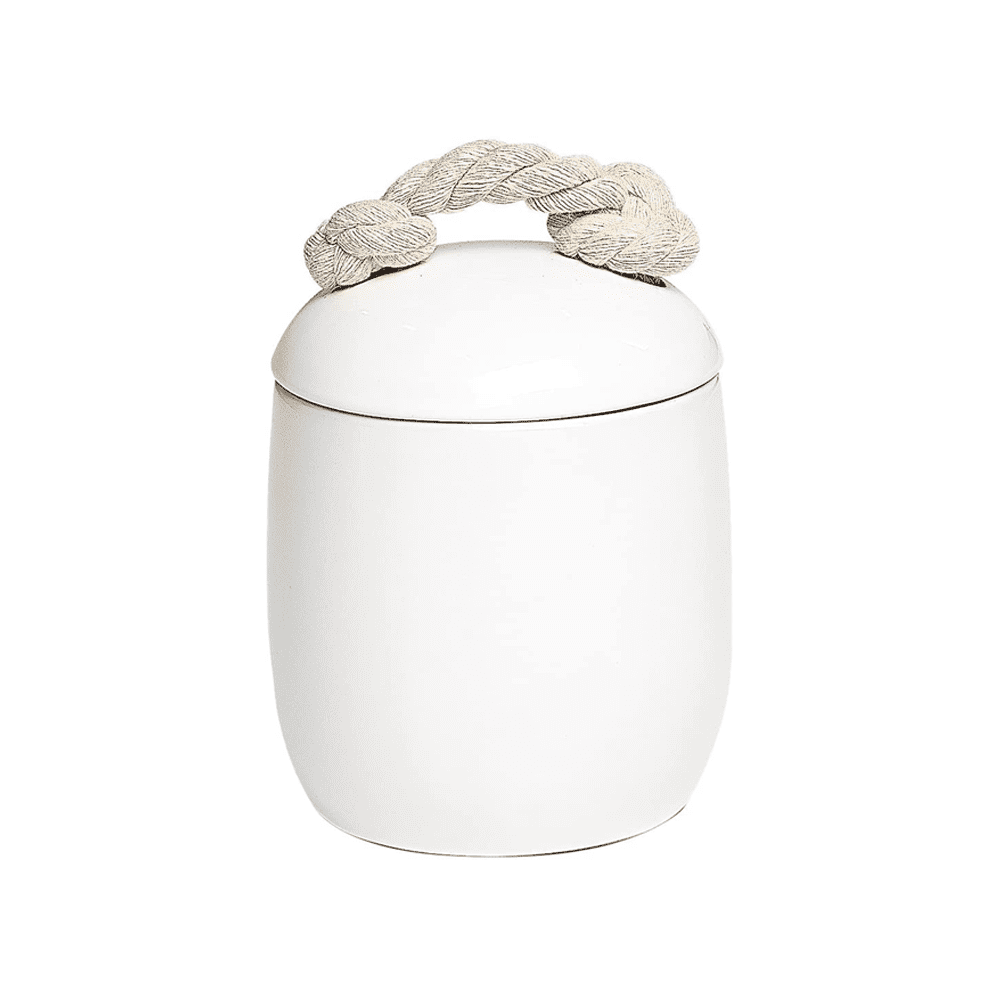CAPE WHITE CERAMIC CANISTER - LARGE - TORRE & TAGUS - Compralo en CorinneRegalos.com