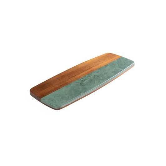 SIENNA ACACIA WOOD & GREEN SLATE CURVED 19 CHEESE BOARDR - TORRE & TAGUS - Compralo en CorinneRegalos.com