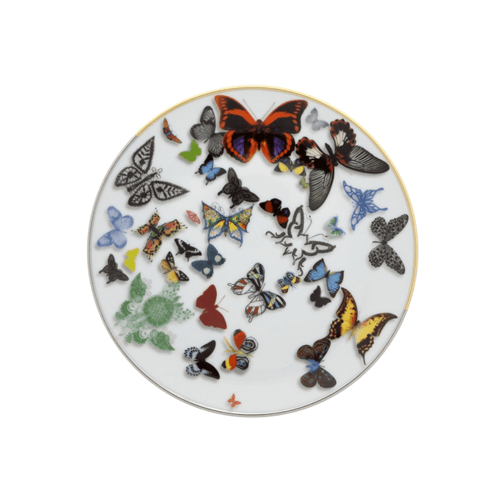 PLATO PARA POSTRE CON DECORACION BUTTERFLY PARADEH 22 MM L 194 MM - VISTA ALEGRE - Compralo en CorinneRegalos.com