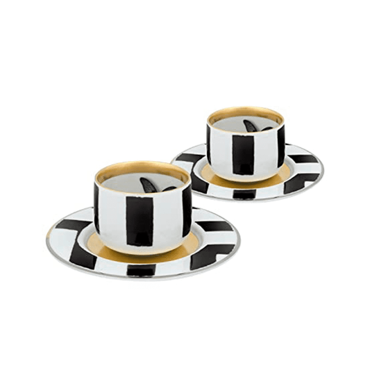 JUEGO DE 2 TAZAS Y PLATILLO CON DECORACION SOL Y SOMBRAH 49 MM L 126 MM - VISTA ALEGRE - Compralo en CorinneRegalos.com