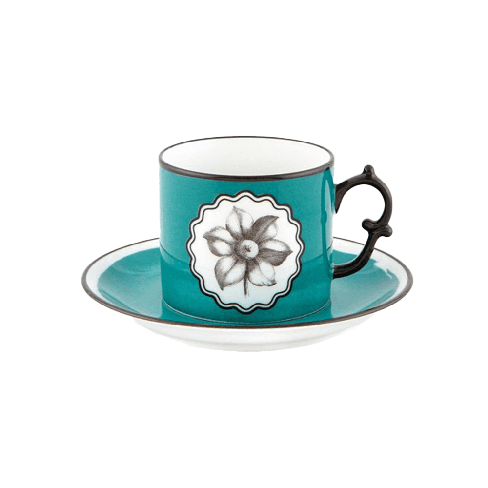TAZA DE TE Y PLATILLO CON DECORACION HERBARIAEH 67 MM L 149 MM - VISTA ALEGRE - Compralo en CorinneRegalos.com