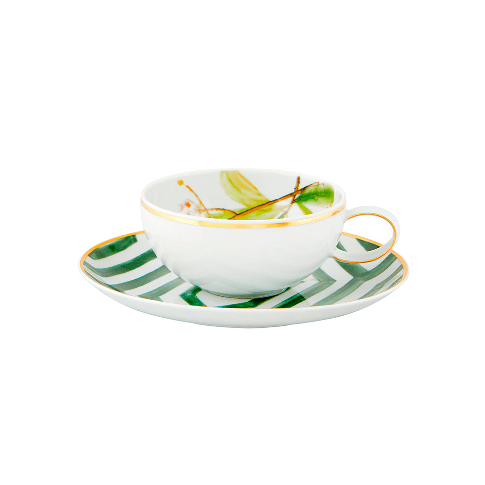 TAZA PARA TE Y PLATILLO DECORACION AMAZONIAH 50 MM L 169 MM - VISTA ALEGRE - Compralo en CorinneRegalos.com
