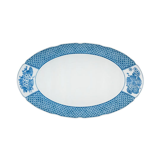 Fuente Oval Grande CORALINA BLUE - VISTA ALEGRE - Compralo en CorinneRegalos.com