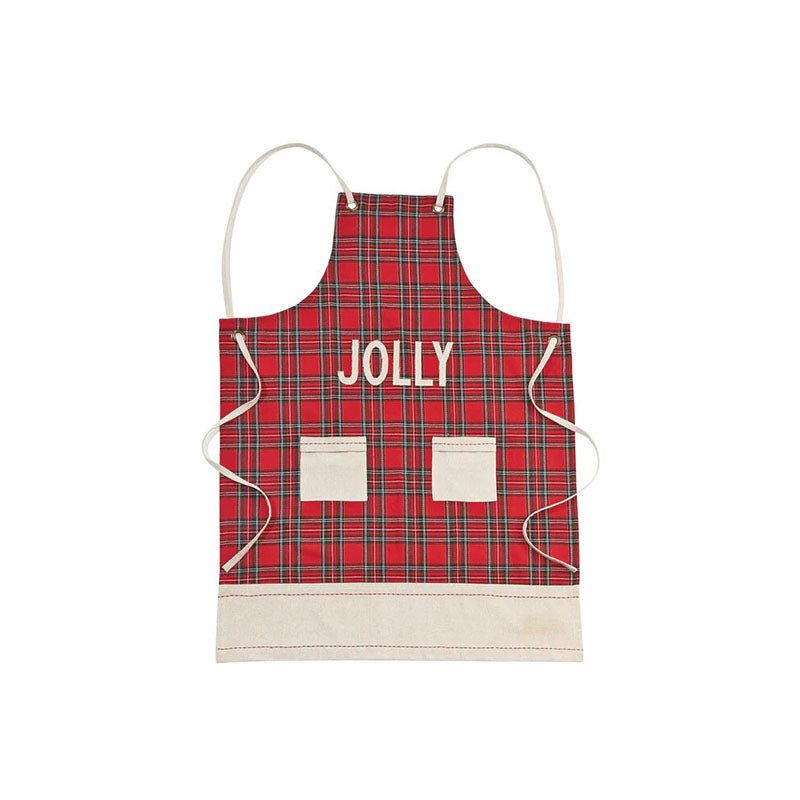 JOLLY TARTAN APRON - MUD PIE - Compralo en CorinneRegalos.com