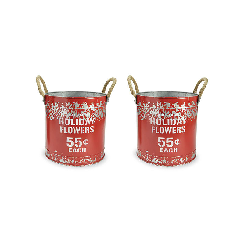 LARGE RED TIN TUBS - MUD PIE - Compralo en CorinneRegalos.com