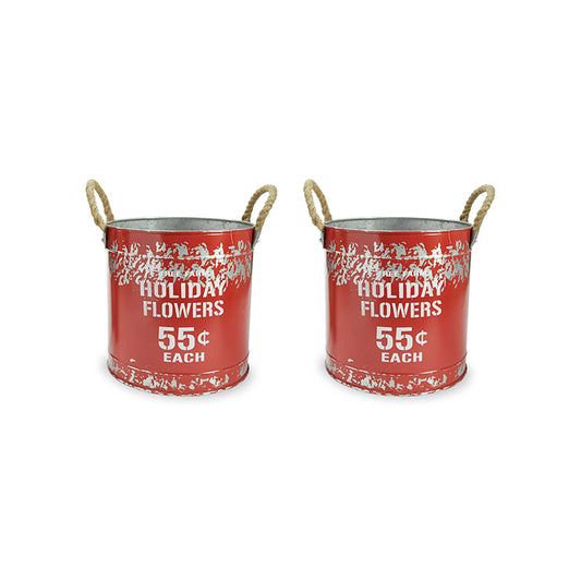 LARGE RED TIN TUBS - MUD PIE - Compralo en CorinneRegalos.com