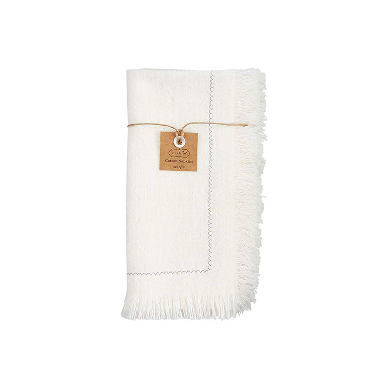 WHT COTTON NAPKIN WITH EMB - MUD PIE - Compralo en CorinneRegalos.com