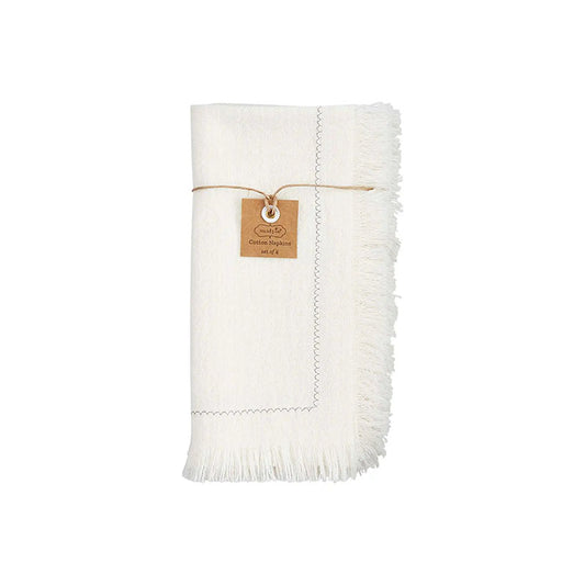 WHT COTTON NAPKIN WITH EMB - MUD PIE - Compralo en CorinneRegalos.com