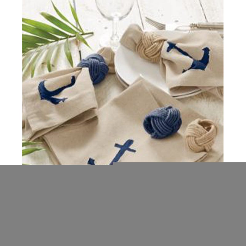 SET 4 SERVILLETAS DISEÑO CON ANCLA - MUD PIE - Compralo en CorinneRegalos.com