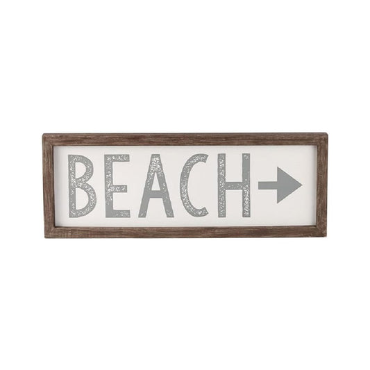 ROTULO BEACH CON FLECHA - MUD PIE - Compralo en CorinneRegalos.com