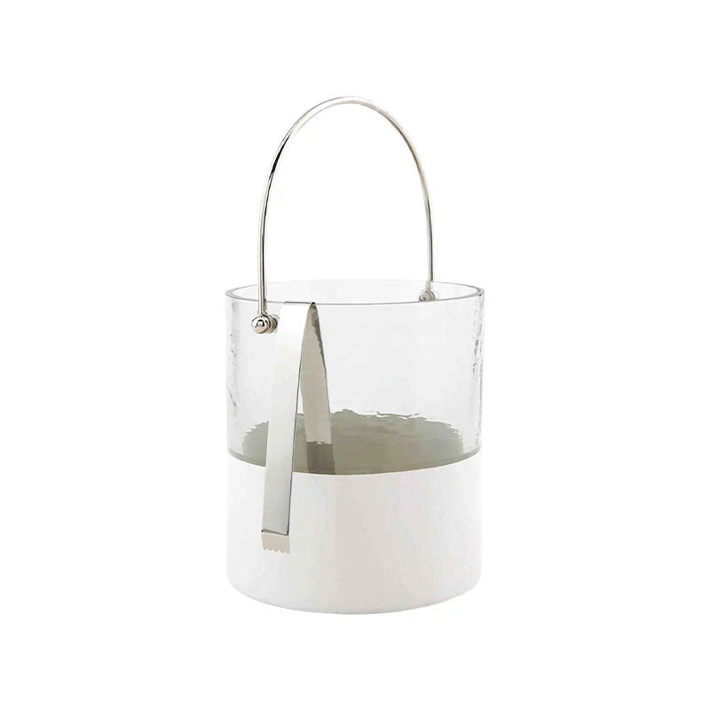 GLASS AND WHT ICE BUCKET - MUD PIE - Compralo en CorinneRegalos.com