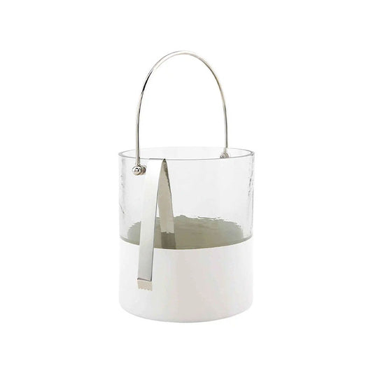 GLASS AND WHT ICE BUCKET - MUD PIE - Compralo en CorinneRegalos.com