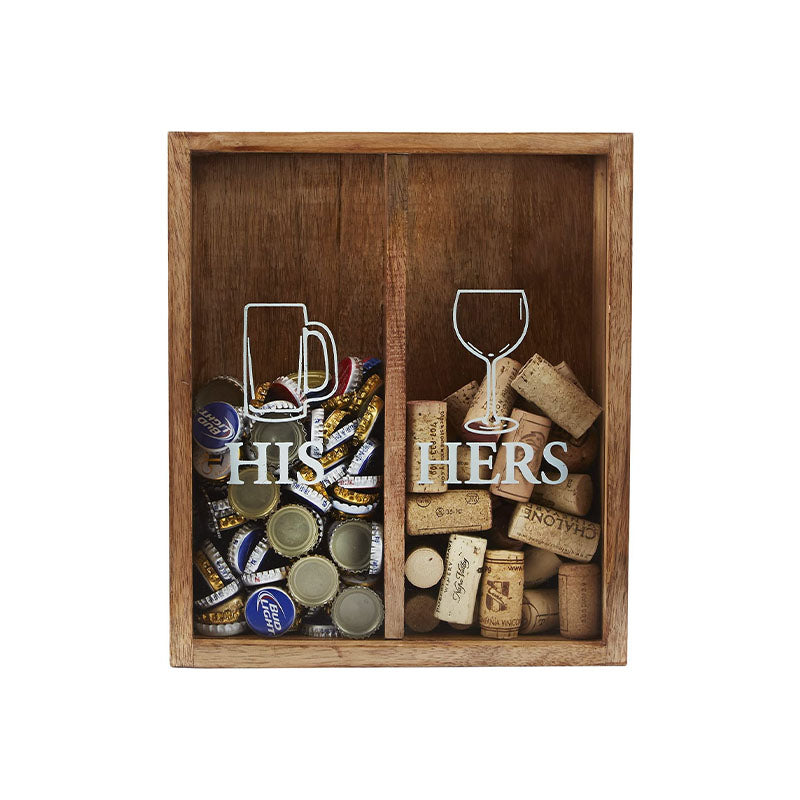 HIS HERS WINE CORKBOX - MUD PIE - Compralo en CorinneRegalos.com