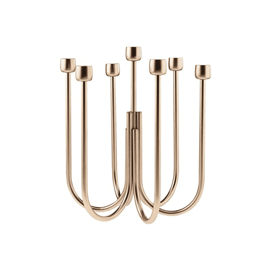 KYMA HI-TECH STAINLESS STEEL CANDELABRA 7 CANDLES 25CM. H.30 - SAMBONET - Compralo en CorinneRegalos.com
