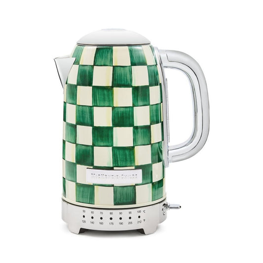 EMERALD CHECK ELECTRIC KETTLE - MACKENZIE-CHILDS - Compralo en CorinneRegalos.com