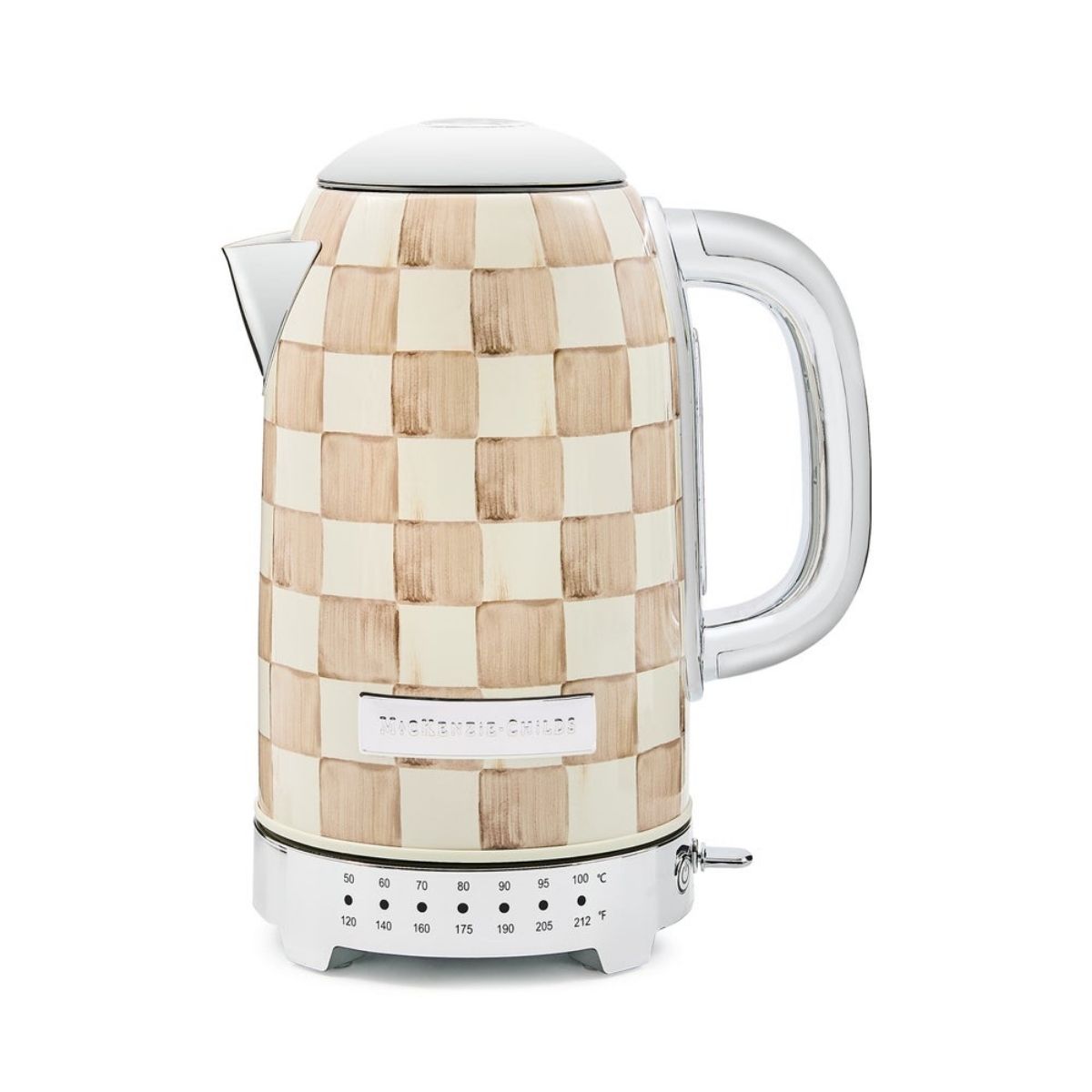 MOCHA CHECK ELECTRIC KETTLE - MACKENZIE-CHILDS - Compralo en CorinneRegalos.com