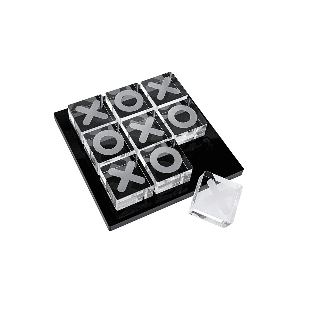 LUCITE TIC TAC TOE BLACK TRAY - TIZO DESIGN INC - Compralo en CorinneRegalos.com