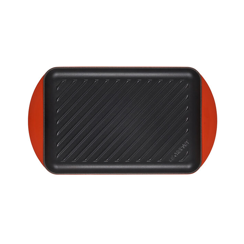 RECTANGULAR GRILL 32CM CERISE - LE CREUSET FRANCE - Compralo en CorinneRegalos.com